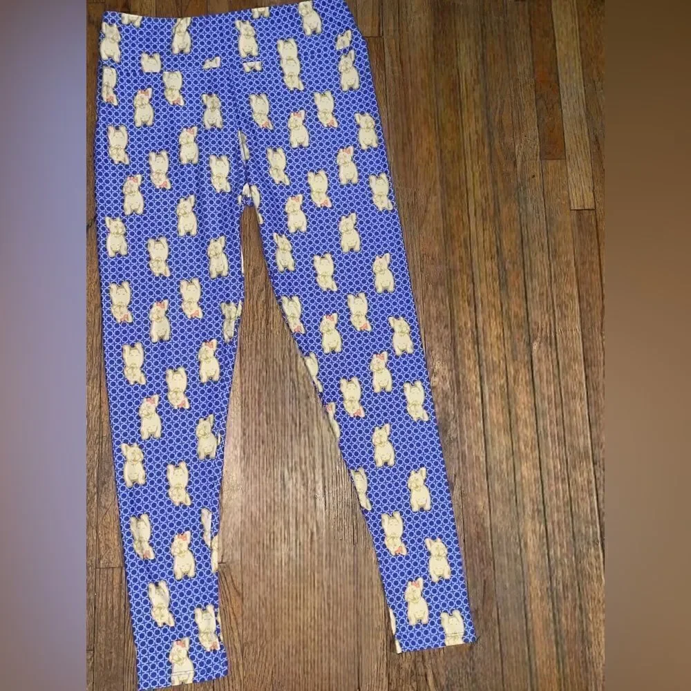 Lularoe tall&curvy Leggings • Frenchies With Bows • Unicorn Collection • NWOT